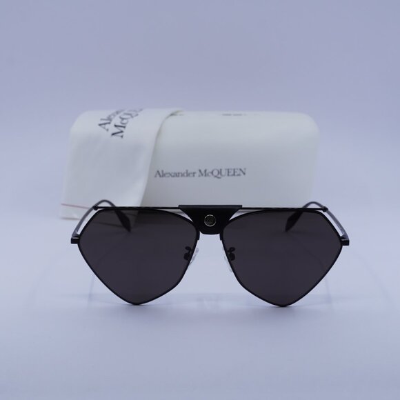 Alexander McQueen AM0317S 001 Geometric Sunglasses – Black/Grey - Picture 4 of 11